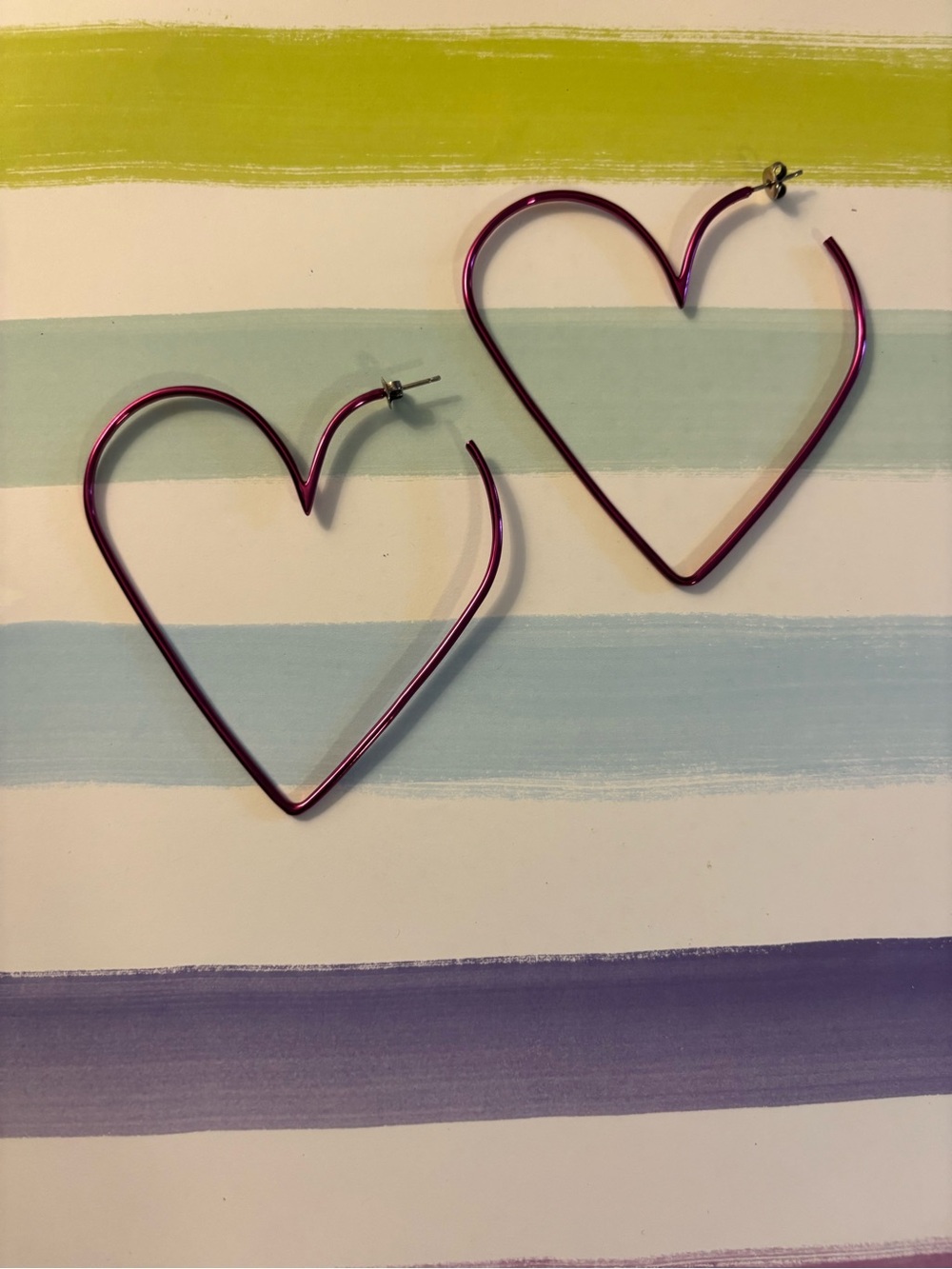 Isabel Marant Pink Heart-Shaped Hoop Earrings - Picture 6 of 6